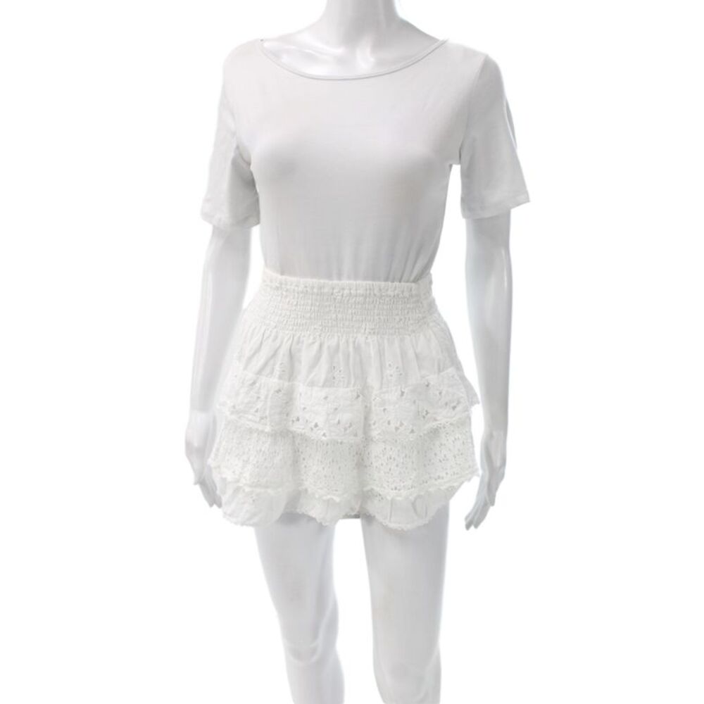 Temptation Positano Women Peasant Mini Cotton White Skort Size XS